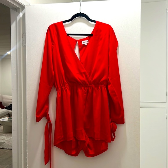 Red Superdown Romper (Size L) *NEW* - Picture 1 of 3